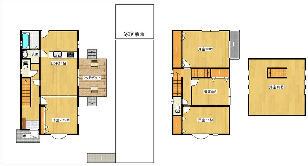 Floor plan. 14.8 million yen, 4LDK, Land area 213.98 sq m , Building area 150.76 sq m garage three You can home garden. 