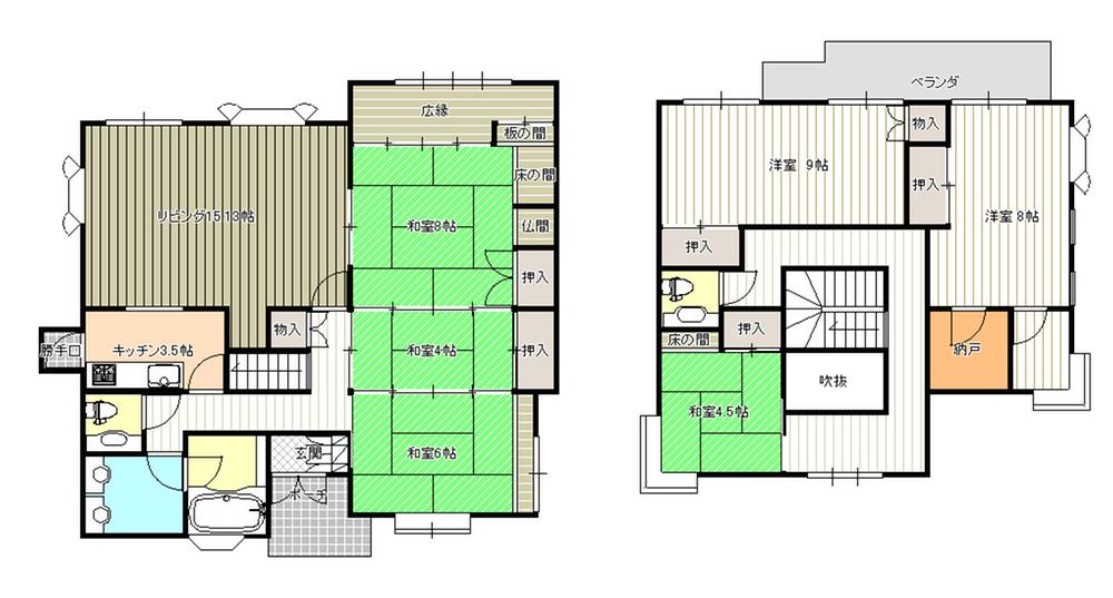 Floor plan. 37,800,000 yen, 6LDK + S (storeroom), Land area 322.56 sq m , Building area 201.55 sq m