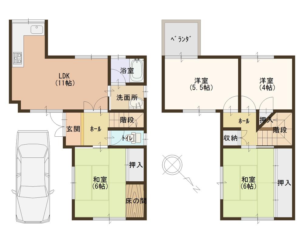 Floor plan. 7.9 million yen, 4LDK, Land area 74.56 sq m , Building area 72.54 sq m March 2011 indoor renovated