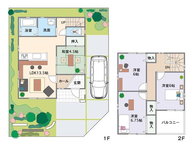 Floor plan. (No. 1 destination model house), Price 29,800,000 yen, 4LDK, Land area 102.1 sq m , Building area 89.86 sq m