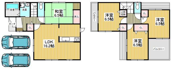 Floor plan. 23.8 million yen, 4LDK, Land area 117.17 sq m , Building area 95.58 sq m