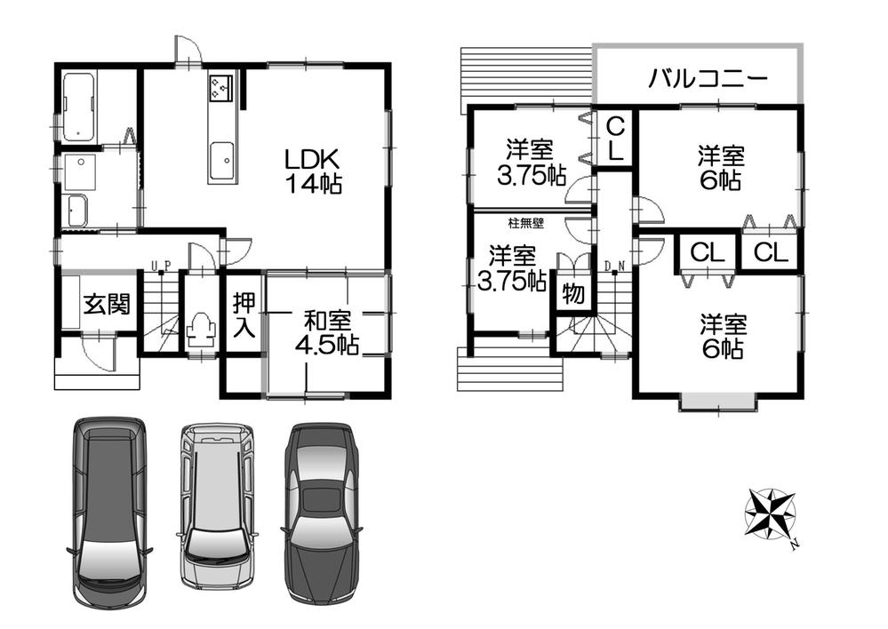 Floor plan. 16.8 million yen, 5LDK, Land area 129.98 sq m , Building area 89.1 sq m