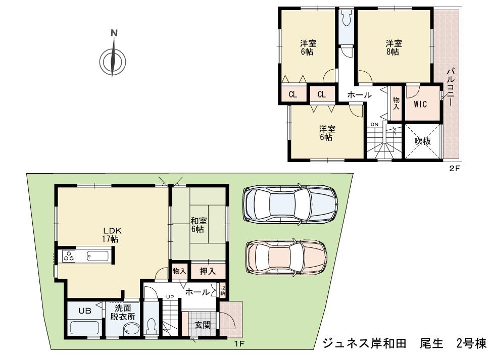 Floor plan. (No. 2 locations), Price 23 million yen, 4LDK, Land area 120.74 sq m , Building area 107.65 sq m