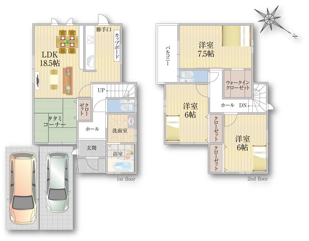 Floor plan. (B No. land), Price 23,780,000 yen, 3LDK, Land area 113.19 sq m , Building area 94.39 sq m