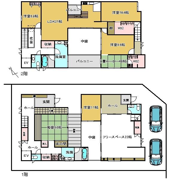 Floor plan. 59,800,000 yen, 5LDK, Land area 274.18 sq m , Building area 290.56 sq m