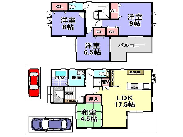 Floor plan. 31,800,000 yen, 4LDK, Land area 109.1 sq m , Building area 104.35 sq m