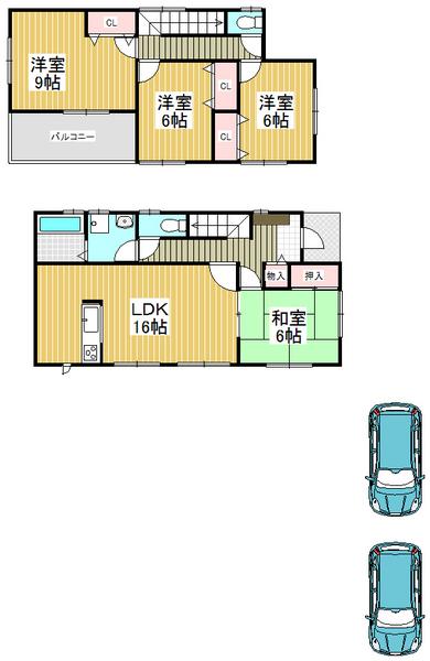Floor plan. 23.8 million yen, 4LDK, Land area 173.68 sq m , Building area 105.15 sq m