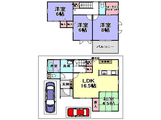 Floor plan. 24,800,000 yen, 4LDK, Land area 105.4 sq m , Building area 100.21 sq m