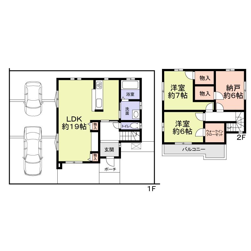 Floor plan. 24,800,000 yen, 2LDK + S (storeroom), Land area 98.66 sq m , Building area 93.56 sq m