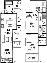 Building plan example (floor plan). Reference Plan 99.36 sq m (30.05 square meters)