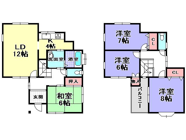 Floor plan. 19,800,000 yen, 4LDK, Land area 148.99 sq m , Building area 104.33 sq m