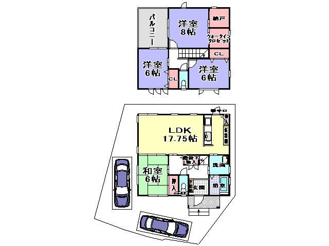 Floor plan. 31,800,000 yen, 4LDK, Land area 146.09 sq m , Building area 109.3 sq m