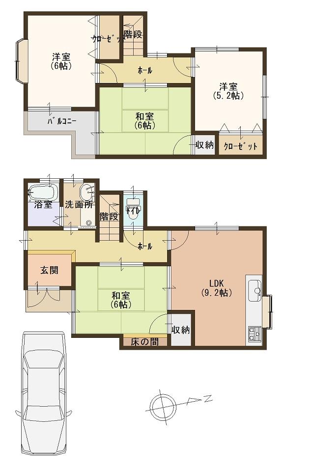 Floor plan. 14.8 million yen, 4DK, Land area 87.33 sq m , Building area 82.38 sq m