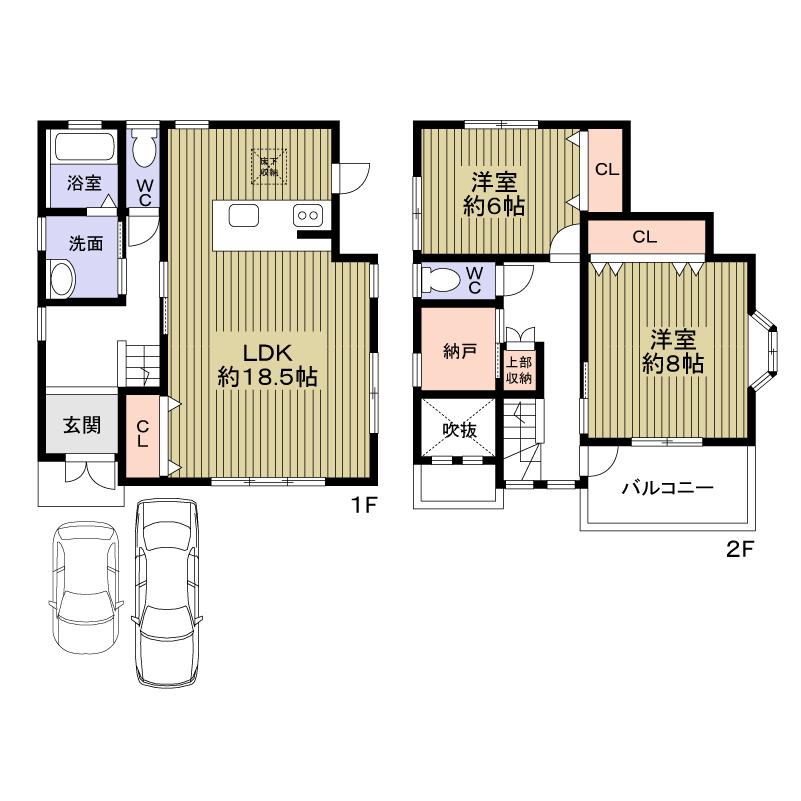 Floor plan. 18,800,000 yen, 2LDK + S (storeroom), Land area 100.03 sq m , Building area 88.29 sq m