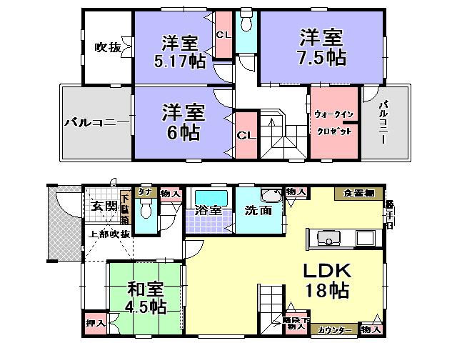 Floor plan. 32,800,000 yen, 4LDK, Land area 143 sq m , Building area 106.84 sq m