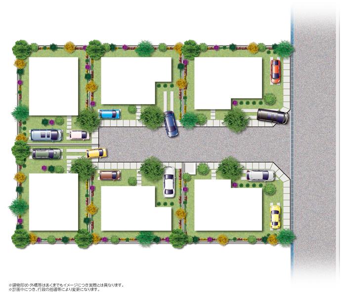 The entire compartment Figure. Give to 6 family, Beautiful cityscape of new stories (compartment view image illustrations)