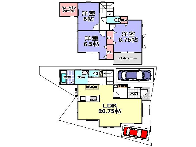 Floor plan. 26,800,000 yen, 3LDK, Land area 110.09 sq m , Building area 102.68 sq m