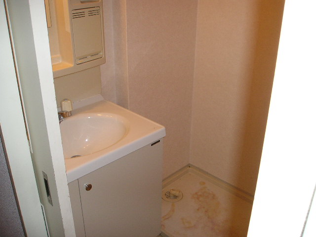 Washroom. Independent wash basin Washing machine in the room
