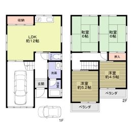 Floor plan. 9.5 million yen, 4LDK, Land area 68.27 sq m , Building area 85.27 sq m
