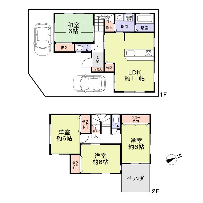 Floor plan. 19.9 million yen, 4LDK, Land area 92.16 sq m , Building area 92.34 sq m