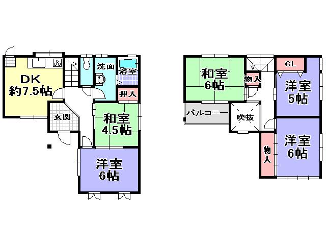 Floor plan. 14.8 million yen, 5DK, Land area 100.01 sq m , Building area 87.48 sq m