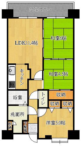 Floor plan. 3LDK, Price 9.7 million yen, Occupied area 60.51 sq m floor plan
