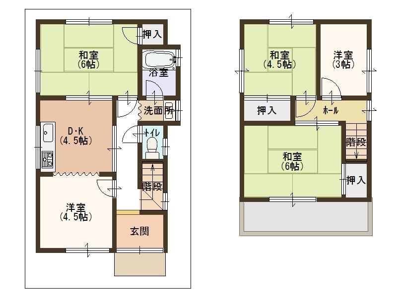 Floor plan. 7.8 million yen, 5DK, Land area 49.68 sq m , Building area 63.52 sq m spacious 5DK, It is taken between the margin. Clean room in the renovated. 