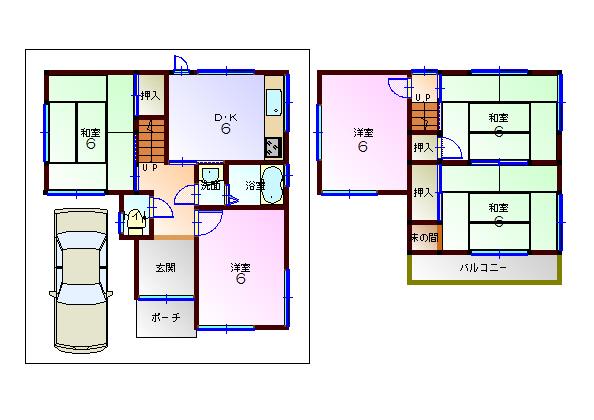 Floor plan. 12.8 million yen, 5DK, Land area 79.5 sq m , Building area 77.15 sq m