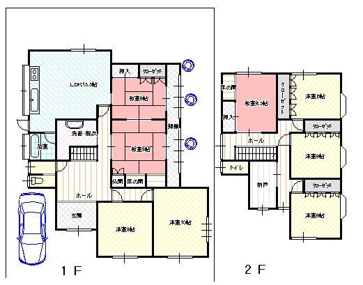 Floor plan. 58,900,000 yen, 8LDK + S (storeroom), Land area 316.85 sq m , Building area 239 sq m