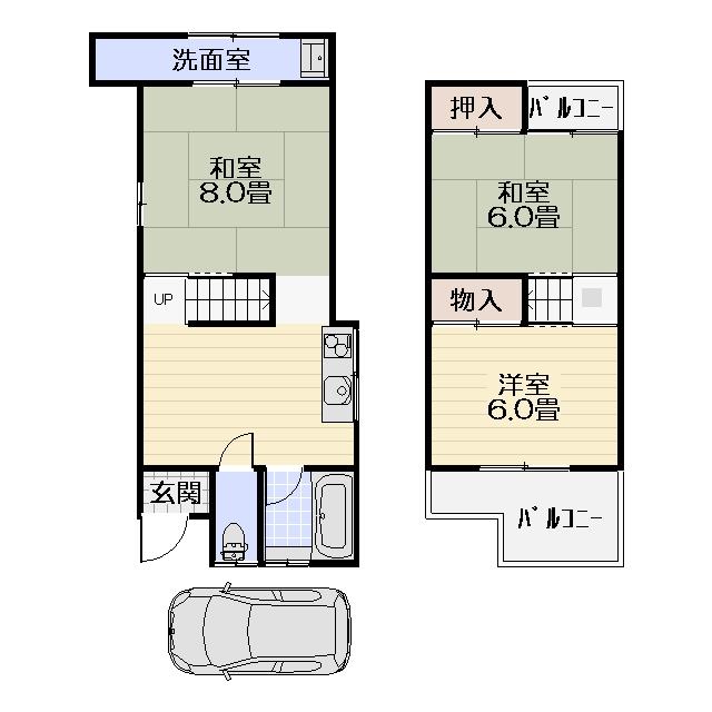 Floor plan. 9.5 million yen, 3DK, Land area 62.83 sq m , Building area 51.14 sq m   ☆ 3DK + parking one Allowed