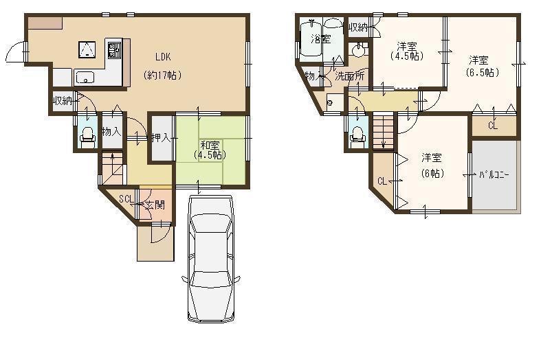 Floor plan. 22,800,000 yen, 4LDK, Land area 80.02 sq m , Building area 89.49 sq m