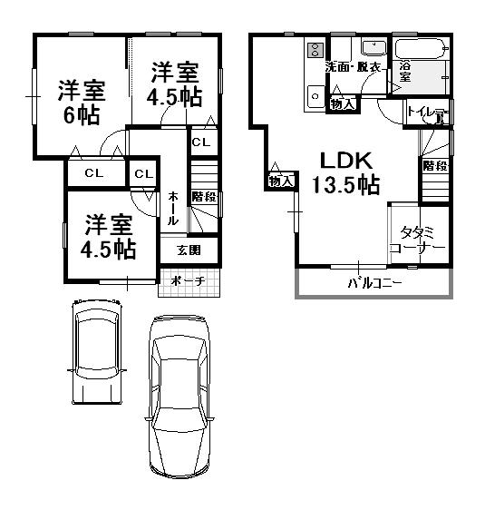 Floor plan. 21,800,000 yen, 3LDK, Land area 73.18 sq m , Building area 71.48 sq m 2013 October renovation completed