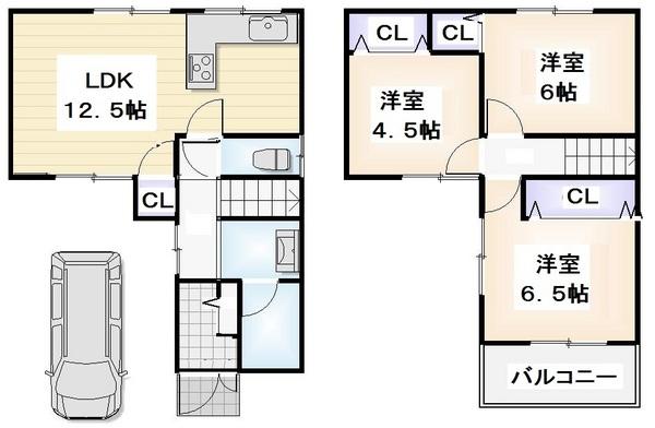 Floor plan. 22,800,000 yen, 3LDK, Land area 70.05 sq m , Building area 71.02 sq m