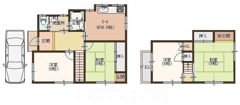 Floor plan. 9.8 million yen, 4DK, Land area 102.83 sq m , Building area 77.54 sq m