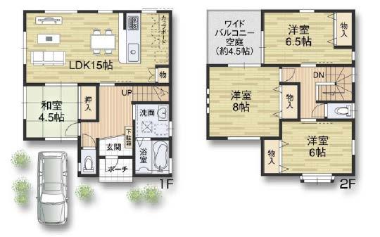 Floor plan. Price 31,600,000 yen, 4LDK, Land area 90.27 sq m , Building area 100.19 sq m