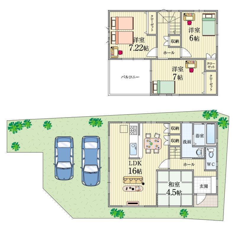 Floor plan. (No. 7 locations), Price 29,998,000 yen, 4LDK, Land area 103.47 sq m , Building area 92.34 sq m