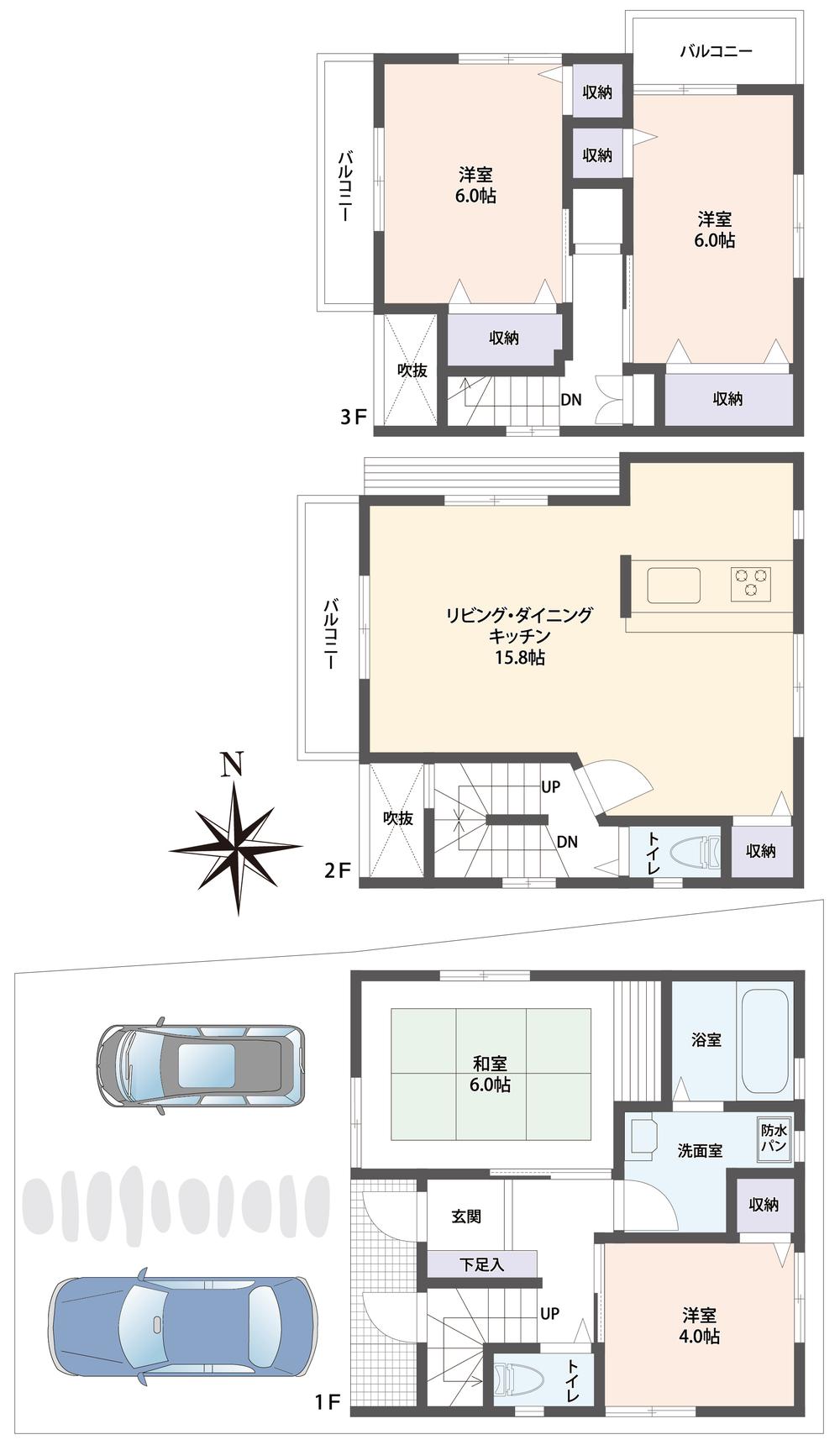 Floor plan. 25,800,000 yen, 4LDK, Land area 73.76 sq m , Building area 94.14 sq m