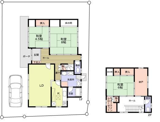 Floor plan. 24,800,000 yen, 3LDK + S (storeroom), Land area 182.2 sq m , Building area 120.38 sq m