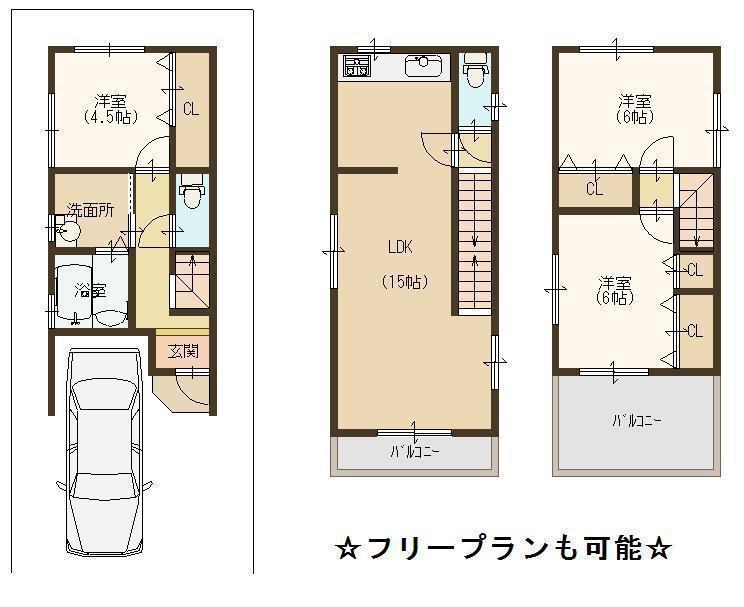 Building plan example (floor plan). Building plan example No. 1 destination Building price 10,890,000 yen, Building area 80.00 sq m