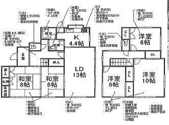 Floor plan. 23,980,000 yen, 5LDK, Land area 194.36 sq m , Building area 131.89 sq m