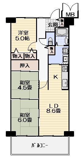 Floor plan. 3LDK, Price 12.4 million yen, Occupied area 60.81 sq m , Balcony area 10.08 sq m   ☆ 3LDK ☆