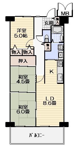 Floor plan. 3LDK, Price 12.4 million yen, Occupied area 60.81 sq m , Balcony area 10.08 sq m   ☆ 3LDK ☆