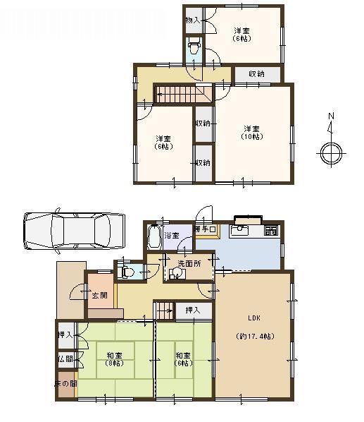 Floor plan. 23,980,000 yen, 5LDK, Land area 194.36 sq m , It is a building area of ​​131.89 sq m spacious 5LDK