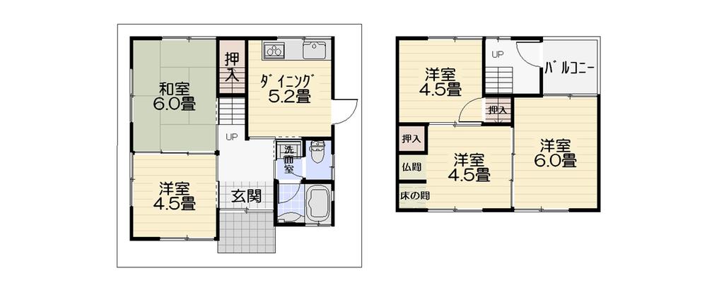 Floor plan. 7,980,000 yen, 5DK, Land area 60.32 sq m , Building area 70.79 sq m   ☆ 5DK ☆ 