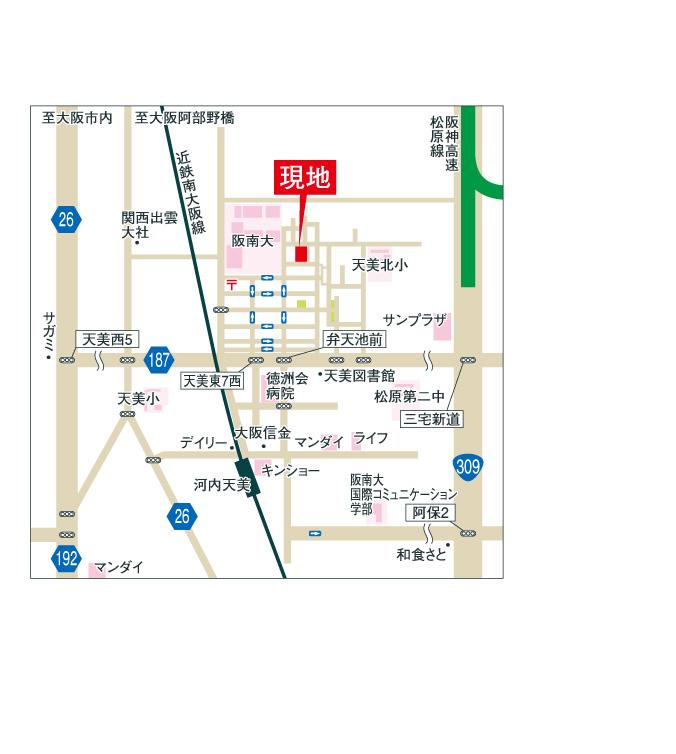 Local guide map. Kawachi-Amami Station within walking distance! !