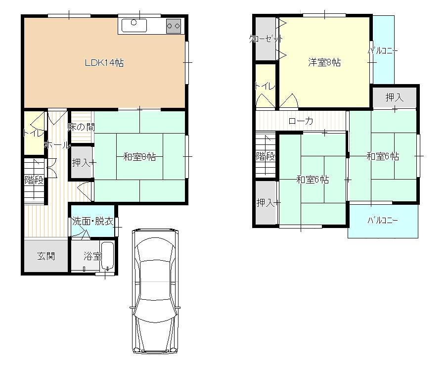 Floor plan. 13.8 million yen, 4LDK, Land area 110.13 sq m , Building area 101.02 sq m