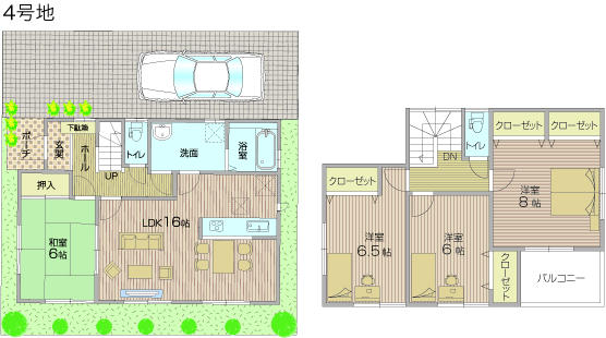 Floor plan. (No. 4 locations), Price 29,800,000 yen, 4LDK, Land area 107.51 sq m , Building area 104.33 sq m