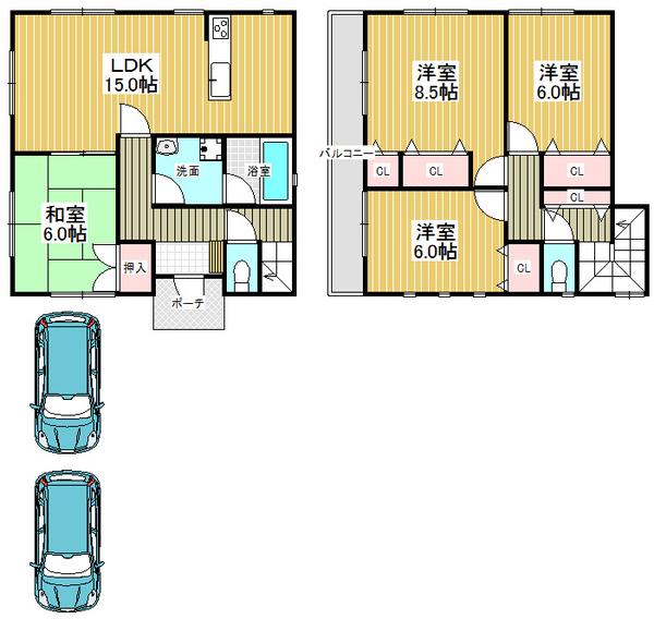 Floor plan. 20.5 million yen, 4LDK, Land area 145.69 sq m , Building area 97.6 sq m your new life, Do not start from this earth