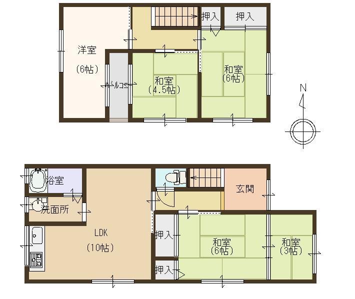 Floor plan. 8.5 million yen, 5LDK, Land area 106.08 sq m , Building area 74.52 sq m