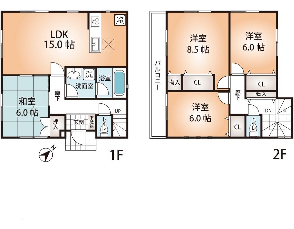 Floor plan. (No. 5 locations), Price 20.5 million yen, 4LDK, Land area 145.69 sq m , Building area 97.6 sq m